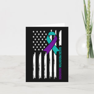 Suicide Prevention Awareness Month Usa American Fl Card