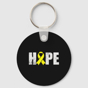 Suicide Prevention Awareness Month Yellow Ribbon H Keychain