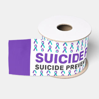 Suicide Prevention Awareness Pattern Ribbon Grosgrain Ribbon