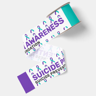 Suicide Prevention Awareness Pattern Ribbon Grosgrain Ribbon