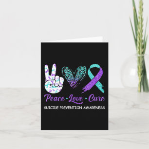 Suicide Prevention Awareness Peace Love Cure Leopa Card