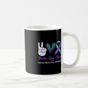 Suicide Prevention Awareness Peace Love Cure Leopa Coffee Mug