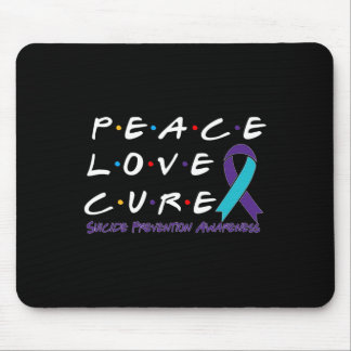 Suicide Prevention Awareness Peace Love Cure Mouse Pad
