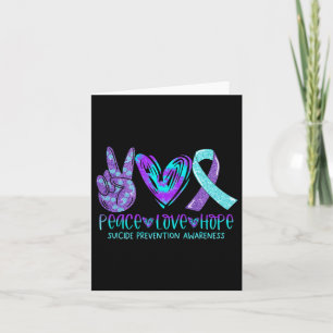 Suicide Prevention Awareness Peace Love Hope Menta Card