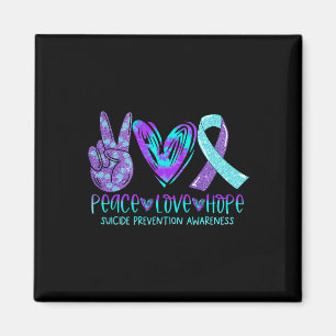 Suicide Prevention Awareness Peace Love Hope Menta Magnet