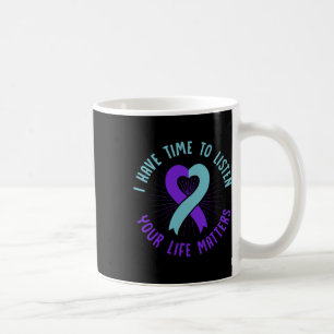 Suicide Prevention Awareness Pink And Teal Ribbon Coffee Mug