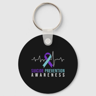 Suicide Prevention Awareness Pink And Teal Ribbon  Keychain