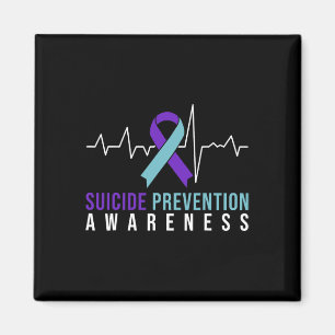 Suicide Prevention Awareness Pink And Teal Ribbon Magnet