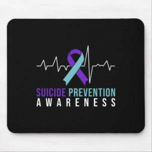 Suicide Prevention Awareness Pink And Teal Ribbon Mouse Pad