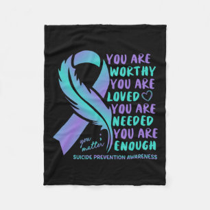 Suicide Prevention Awareness Positive Motivational Fleece Blanket