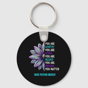 Suicide Prevention Awareness Positive Motivational Keychain