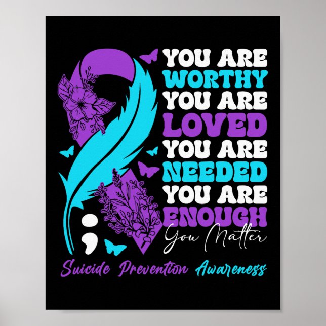 Suicide Prevention Awareness Positive Motivational Poster (Front)