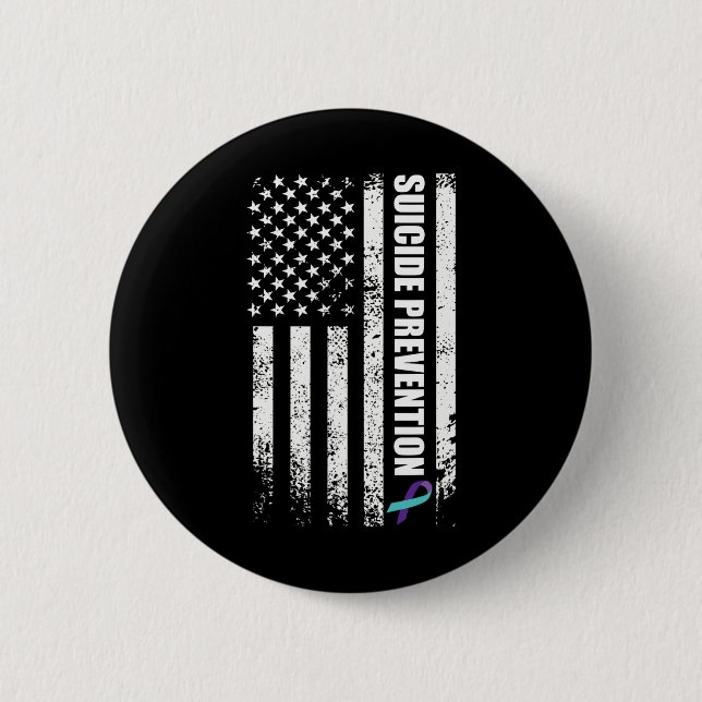 Suicide Prevention Awareness Prevent Suicide Us Fl 2 Inch Round Button (Front)