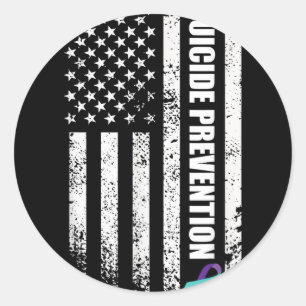 Suicide Prevention Awareness Prevent Suicide Us Fl Classic Round Sticker