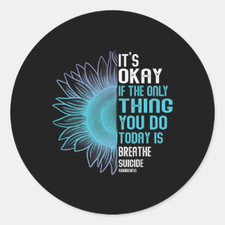 Suicide Prevention Awareness Purple And Teal Classic Round Sticker