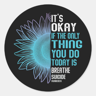 Suicide Prevention Awareness Purple And Teal  Classic Round Sticker