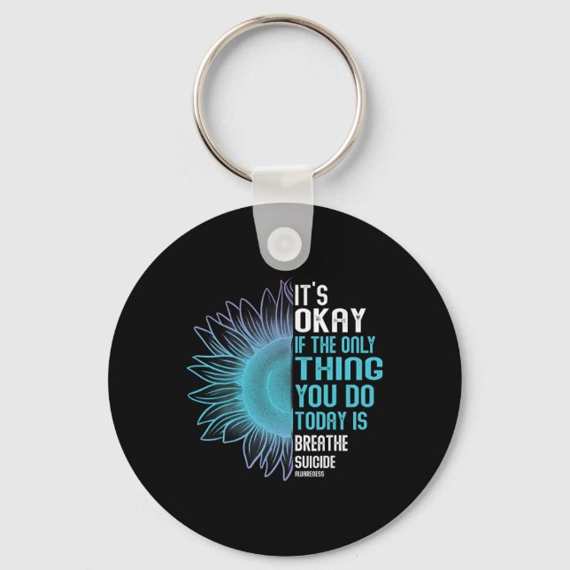 Suicide Prevention Awareness Purple And Teal  Keychain (Front)