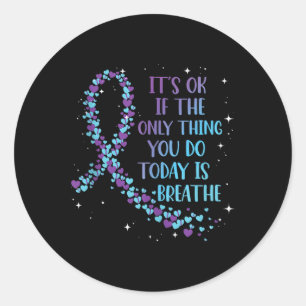Suicide Prevention Awareness Purple And Teal Tank Classic Round Sticker