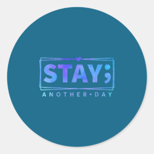 Suicide Prevention Awareness Purple Ribbon Septemb Classic Round Sticker