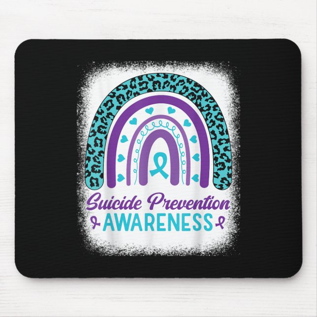 Suicide Prevention Awareness Rainbow Teal &amp; Pu Mouse Pad (Front)