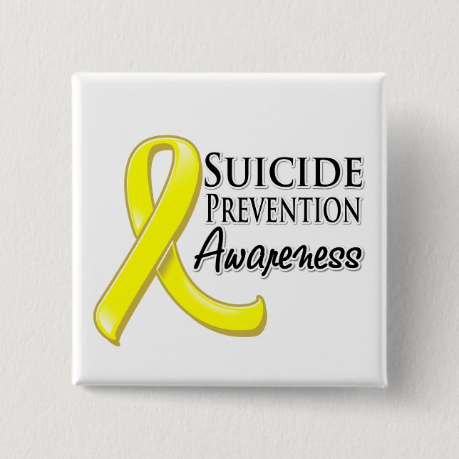 Suicide Prevention Awareness Ribbon 2 Inch Square Button (Front)