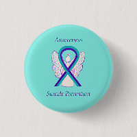 Suicide Prevention Awareness Ribbon Angel Buttons