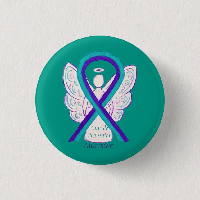Suicide Prevention Awareness Ribbon Angel Pins (Front)