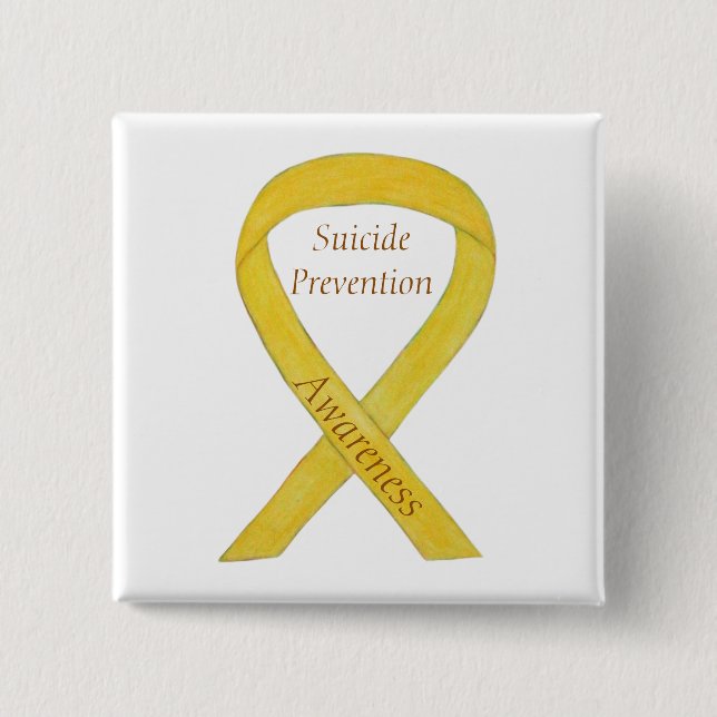 Suicide Prevention Awareness Ribbon Custom Pins (Front)