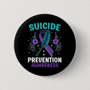 Suicide Prevention Awareness Ribbon Mental Health 2 Inch Round Button