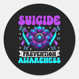 Suicide Prevention Awareness Ribbon Mental Health  Classic Round Sticker