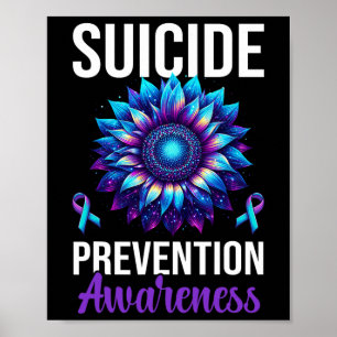 Suicide Prevention Awareness Ribbon Mental Health  Poster
