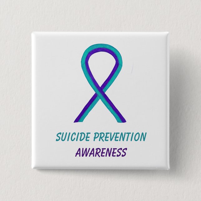 Suicide Prevention Awareness Ribbon Pin Buttons (Front)