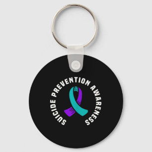 Suicide Prevention Awareness Ribbon Pocket Design Keychain