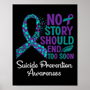 Suicide Prevention Awareness Ribbon Support Week 2 Poster