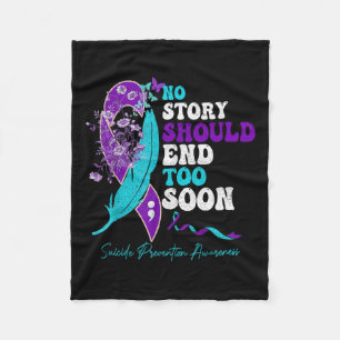 Suicide Prevention Awareness Semicolon Butterfly H Fleece Blanket