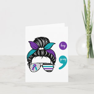 Suicide Prevention Awareness Semicolon Keep Going  Card