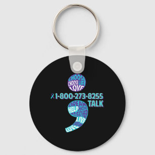 Suicide Prevention Awareness Semicolon Prevent Sui Keychain