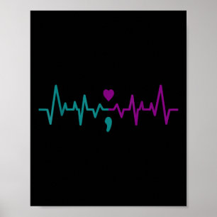 Suicide Prevention Awareness Semicolon Stay Heartb Poster