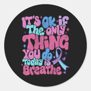 Suicide Prevention Awareness Stay Alive Mental Hea Classic Round Sticker