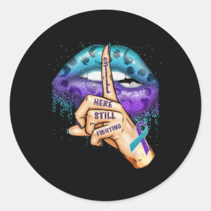 Suicide Prevention Awareness Still Here Still Figh Classic Round Sticker