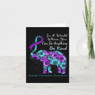 Suicide Prevention Awareness Sunflower Elephant Be Card