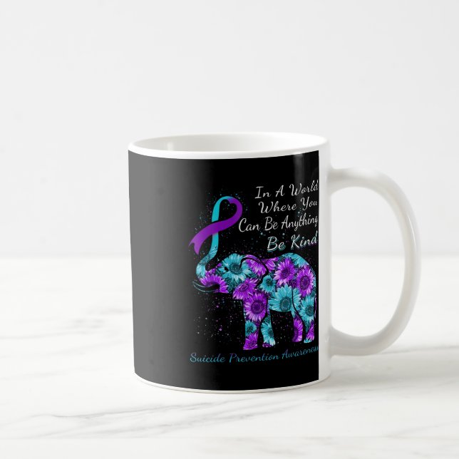 Suicide Prevention Awareness Sunflower Elephant Be Coffee Mug (Right)