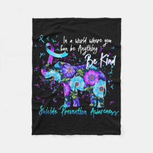 Suicide Prevention Awareness Sunflower Elephant Be Fleece Blanket