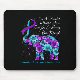 Suicide Prevention Awareness Sunflower Elephant Be Mouse Pad
