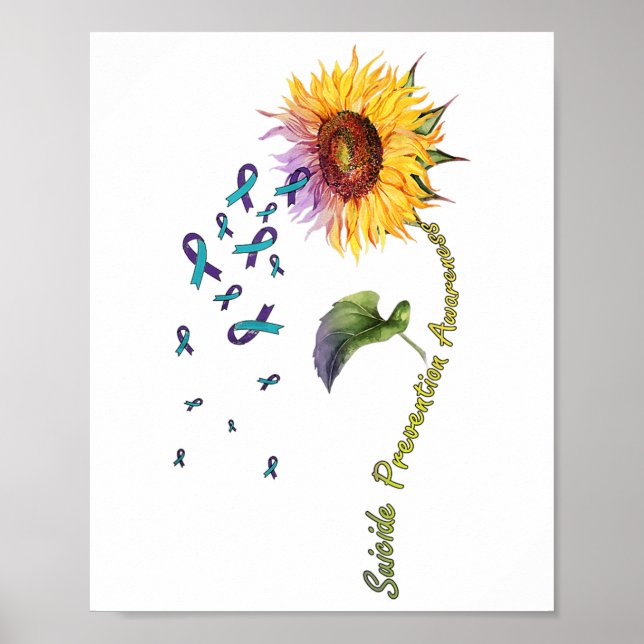 Suicide Prevention Awareness Sunflower  Poster (Front)