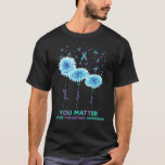 Suicide Prevention Awareness Sunflower Ribbon You  T-Shirt<br><div class="desc">Suicide Prevention Awareness Sunflower Ribbon You Matter</div>