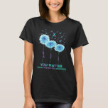 Suicide Prevention Awareness Sunflower Ribbon You  T-Shirt<br><div class="desc">Suicide Prevention Awareness Sunflower Ribbon You Matter</div>