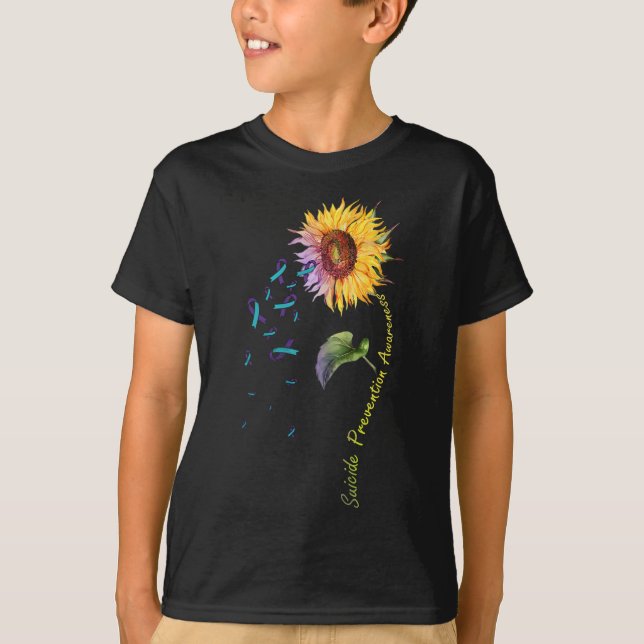 Suicide Prevention Awareness Sunflower  T-Shirt (Front)