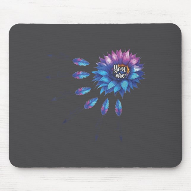 Suicide Prevention Awareness Sunflower You Are 988 Mouse Pad (Front)