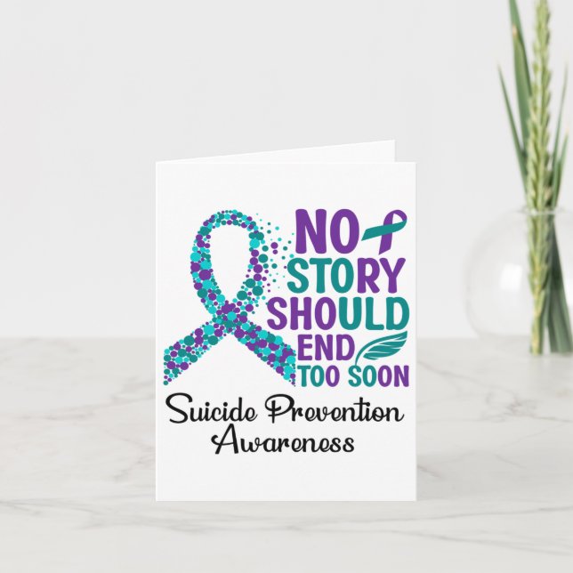 Suicide Prevention Awareness Support Ribbon  Card (Front)